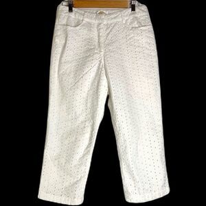 Talbots White Ankle-Length Cropped Pants